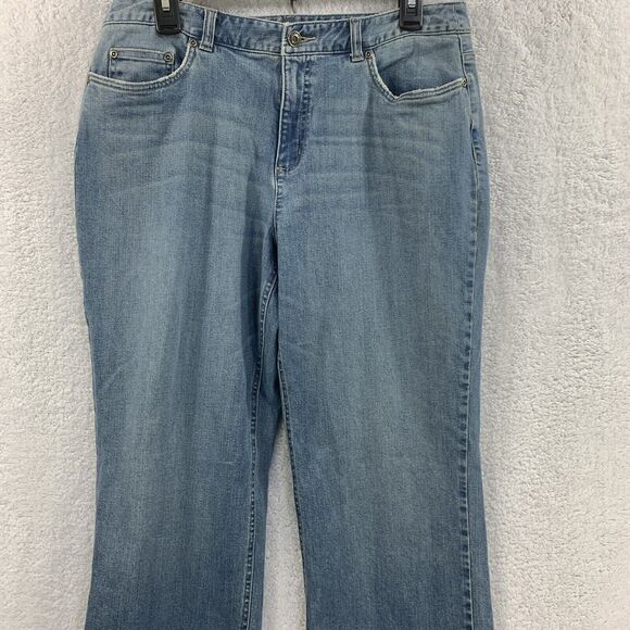 Vtg Talbots Womens Jeans Bootcut 12P Blue Mid Rise Stretch Pants Denim - Picture 7 of 11